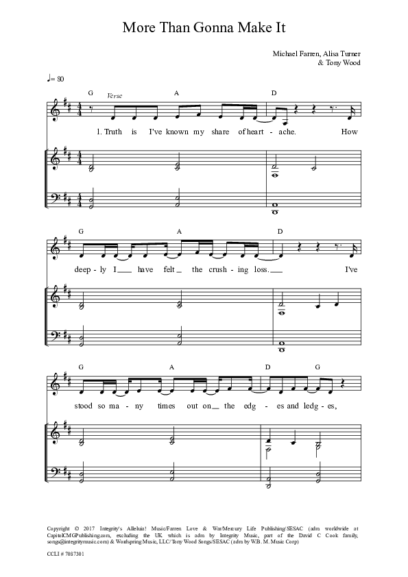 More Than Gonna Make It Piano/Vocal & Lead (Alisa Turner)