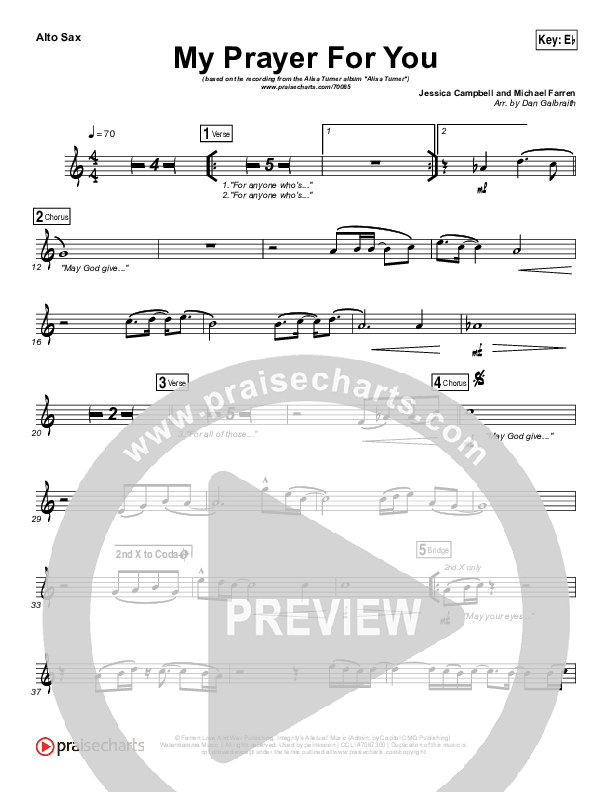 My Prayer For You Alto Sax (Alisa Turner)