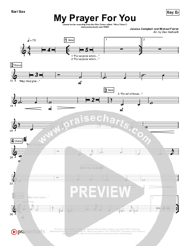 My Prayer For You Bari Sax (Alisa Turner)