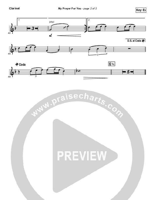 My Prayer For You Clarinet (Alisa Turner)