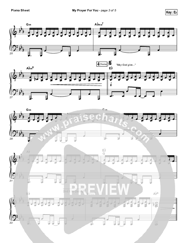 My Prayer For You Piano Sheet (Alisa Turner)