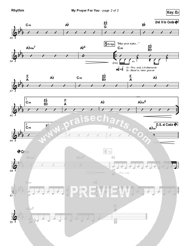 My Prayer For You Rhythm Chart (Alisa Turner)