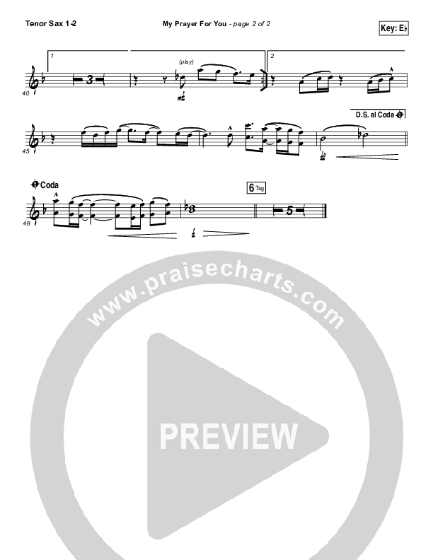 My Prayer For You Tenor Sax 1/2 (Alisa Turner)