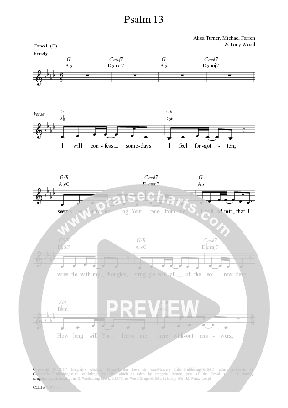 Psalm 13 Lead Sheet (SAT) (Alisa Turner)
