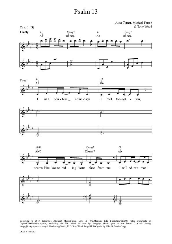 Psalm 13 Piano/Vocal (Alisa Turner)