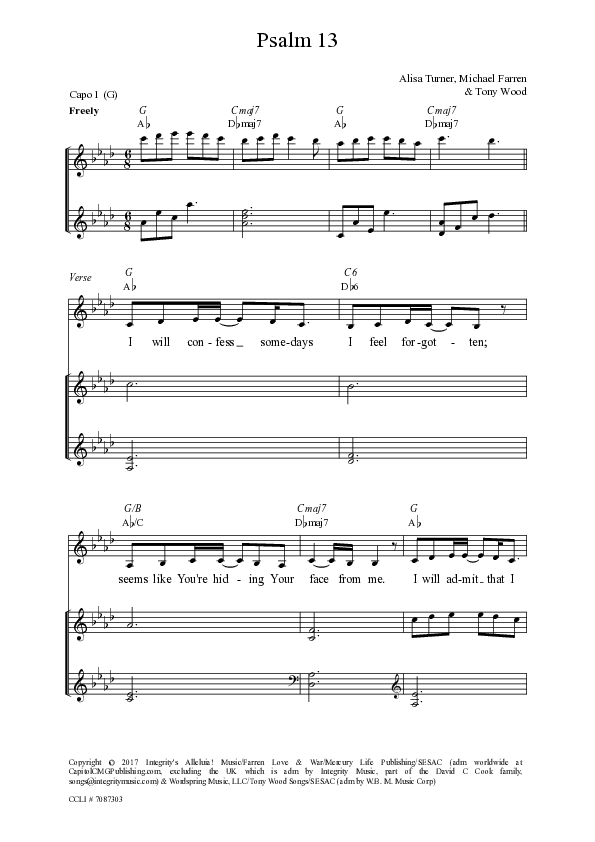 Psalm 13 Piano/Vocal & Lead (Alisa Turner)