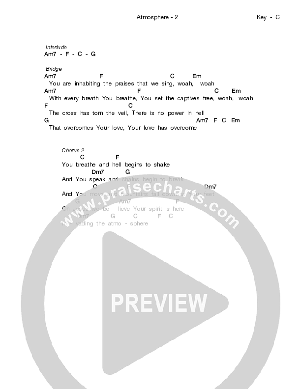 Atmoshpere Chords & Lyrics (Stephen Christian / Sarah Reeves)