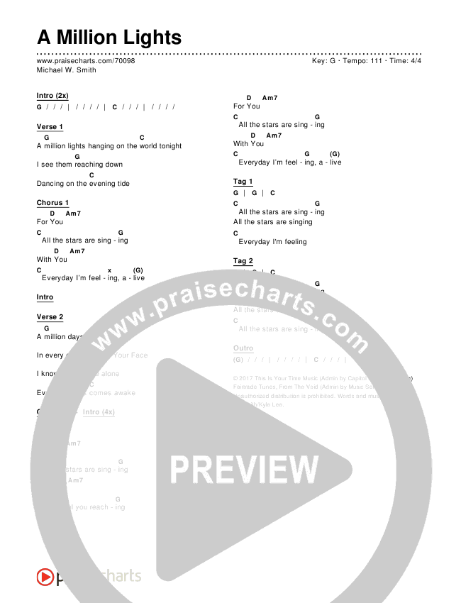 A Million Lights Chords & Lyrics (Michael W. Smith)
