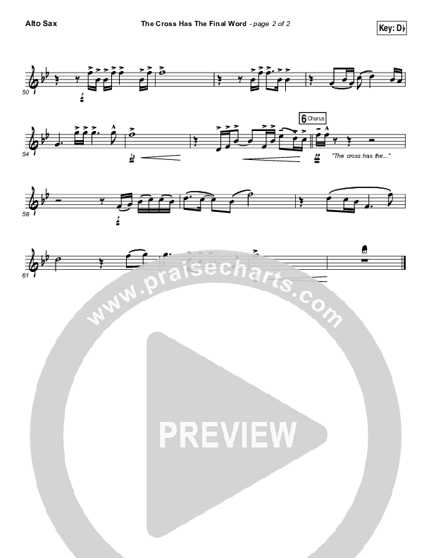 The Cross Has The Final Word Alto Sax (The Belonging Co / Henry Seeley)