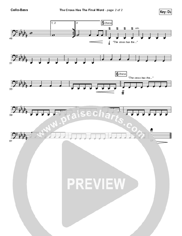 The Cross Has The Final Word Cello/Bass (The Belonging Co / Henry Seeley)