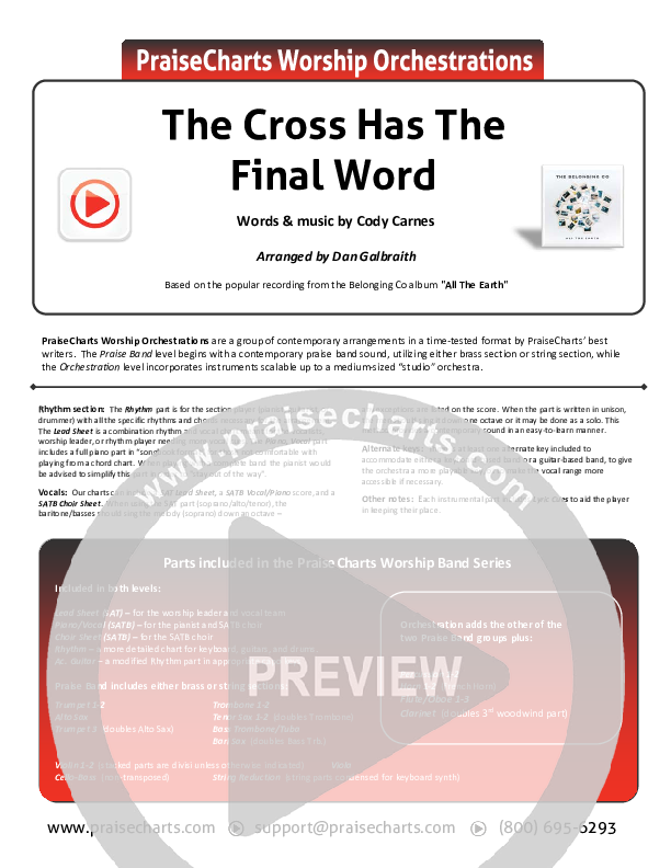 The Cross Has The Final Word Cover Sheet (The Belonging Co / Henry Seeley)