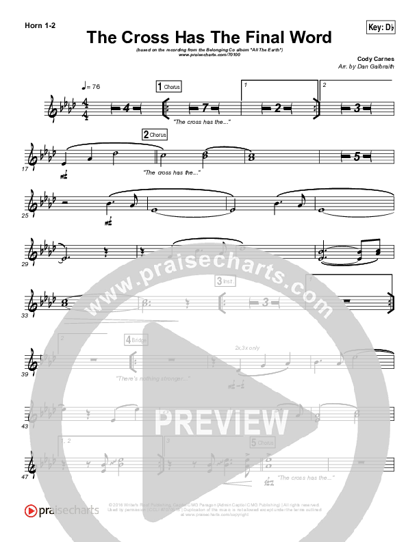 The Cross Has The Final Word Brass Pack (The Belonging Co / Henry Seeley)