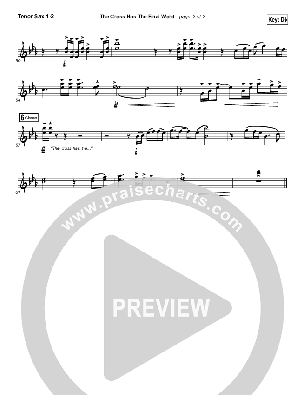 The Cross Has The Final Word Tenor Sax 1/2 (The Belonging Co / Henry Seeley)