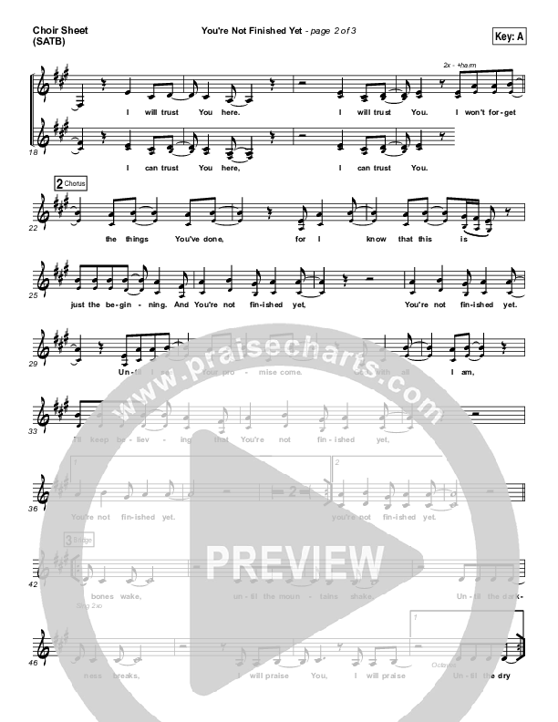 You're Not Finished Yet Choir Sheet (SATB) (The Belonging Co / Maggie Reed)