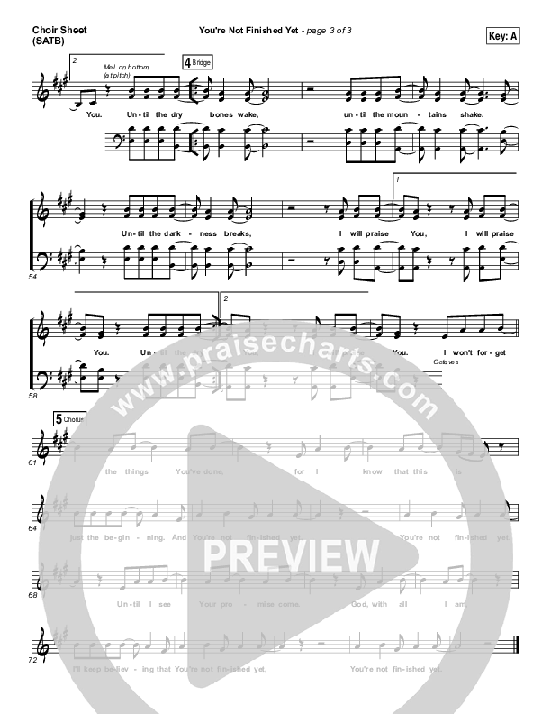You're Not Finished Yet Choir Sheet (SATB) (The Belonging Co / Maggie Reed)