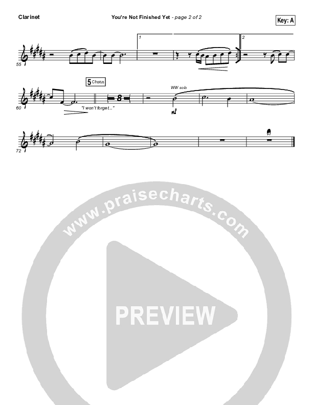 You're Not Finished Yet Clarinet (The Belonging Co / Maggie Reed)