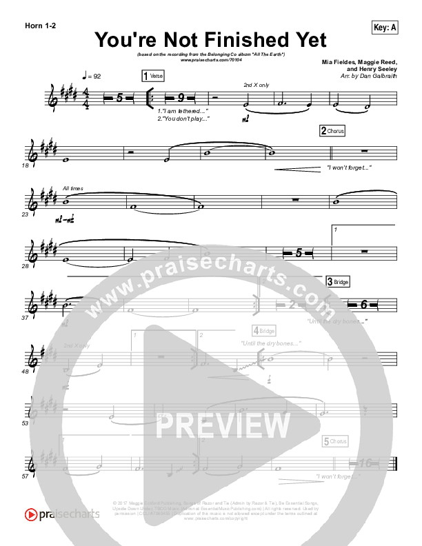 You're Not Finished Yet French Horn 1/2 (The Belonging Co / Maggie Reed)