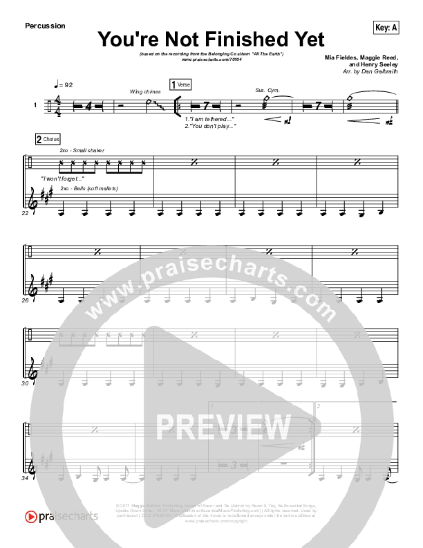 You're Not Finished Yet Percussion (The Belonging Co / Maggie Reed)