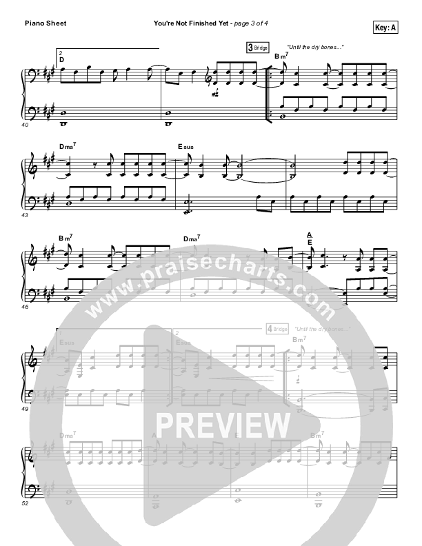 You're Not Finished Yet Piano Sheet (The Belonging Co / Maggie Reed)