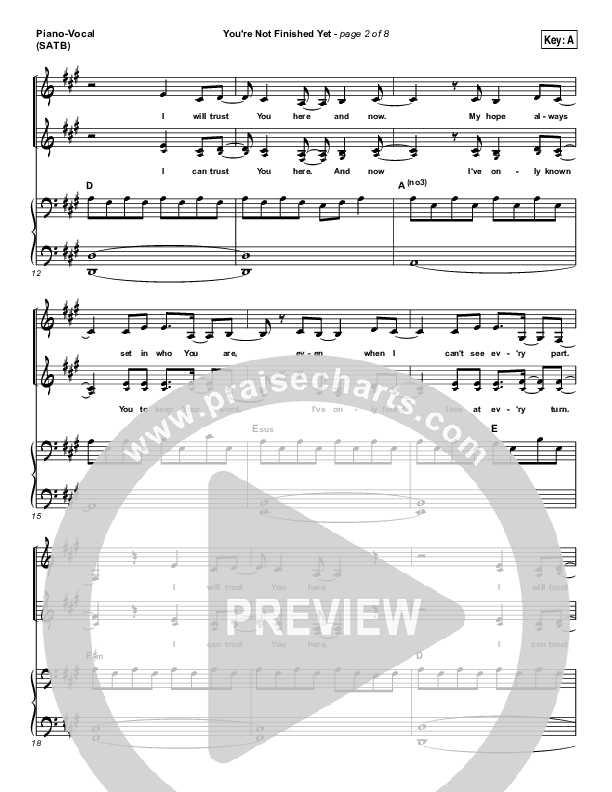 You're Not Finished Yet Piano/Vocal (SATB) (The Belonging Co / Maggie Reed)