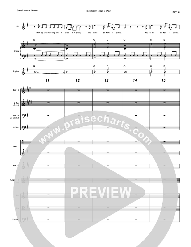 Testimony Conductor's Score (The Belonging Co / Cody Carnes)