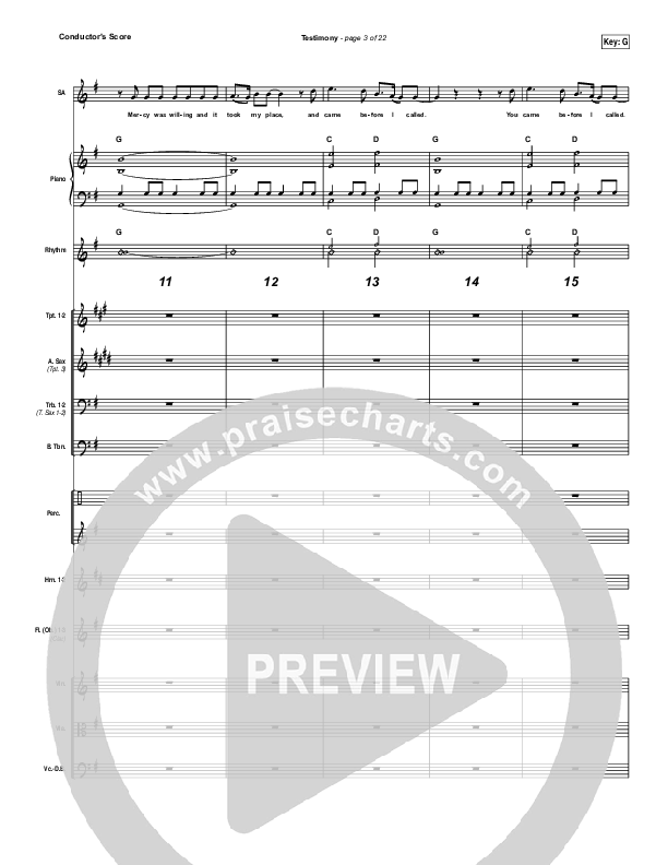 Testimony Conductor's Score (The Belonging Co / Cody Carnes)