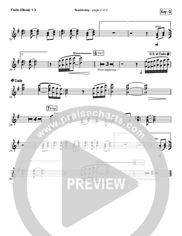 Testimony Flute/Oboe 1/2/3 (The Belonging Co / Cody Carnes)