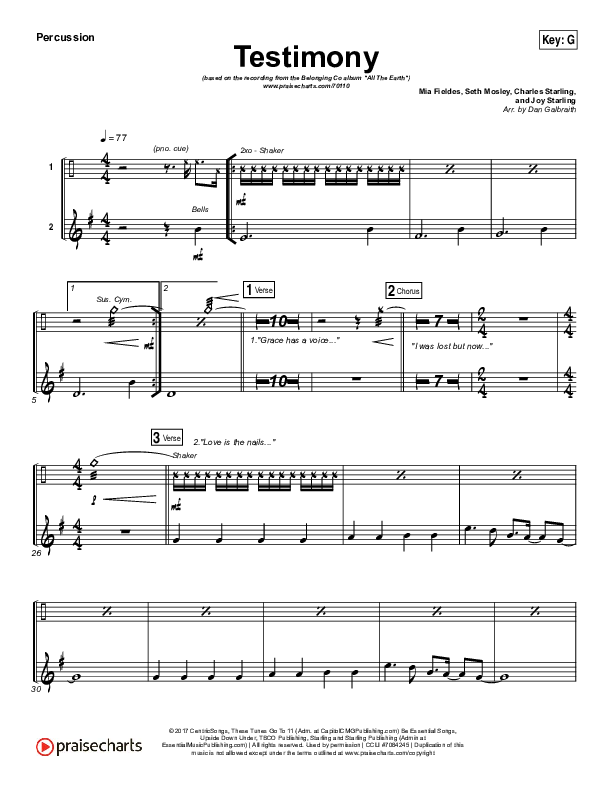 Testimony Percussion (The Belonging Co / Cody Carnes)