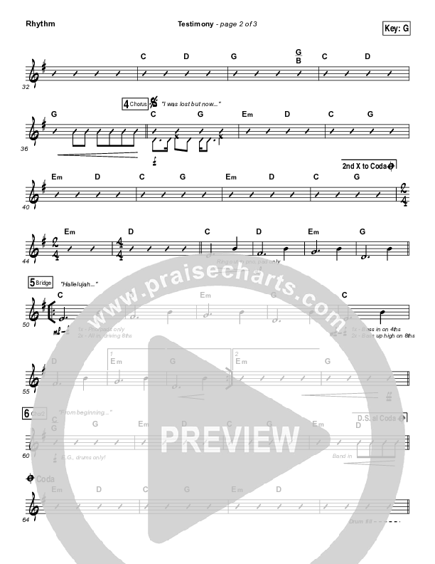 Testimony Rhythm Chart (The Belonging Co / Cody Carnes)