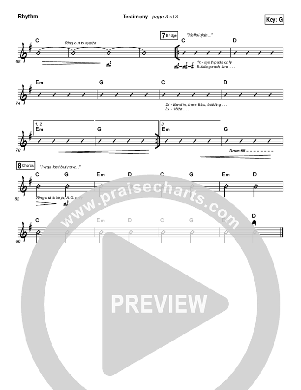 Testimony Rhythm Chart (The Belonging Co / Cody Carnes)
