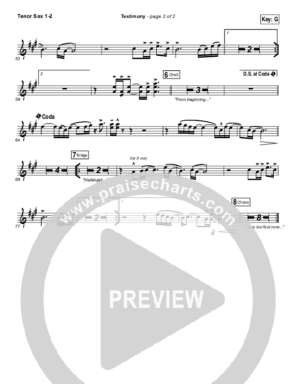 Testimony Tenor Sax 1/2 (The Belonging Co / Cody Carnes)