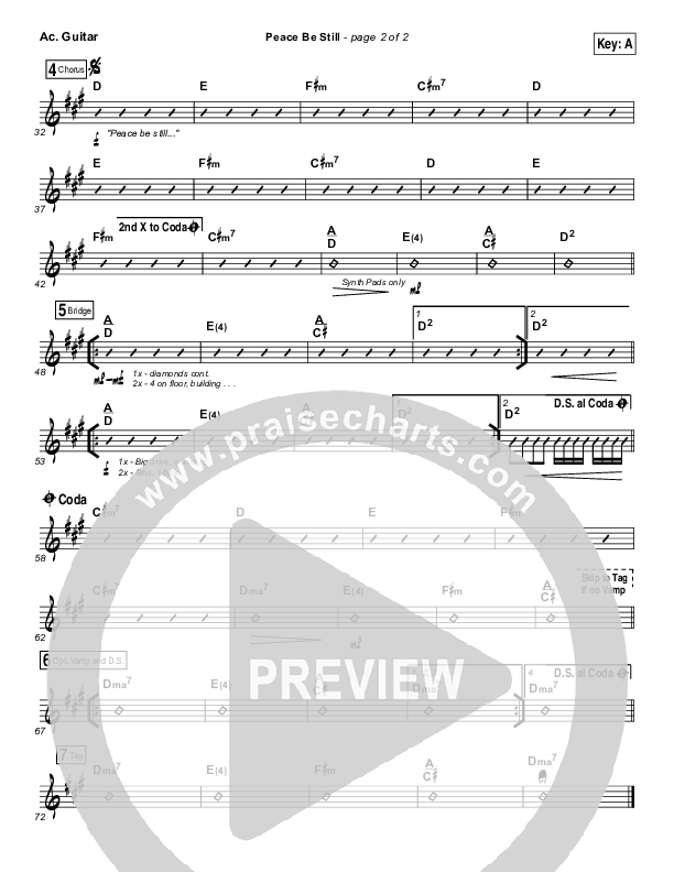 Peace Be Still Acoustic Guitar (The Belonging Co / Lauren Daigle)