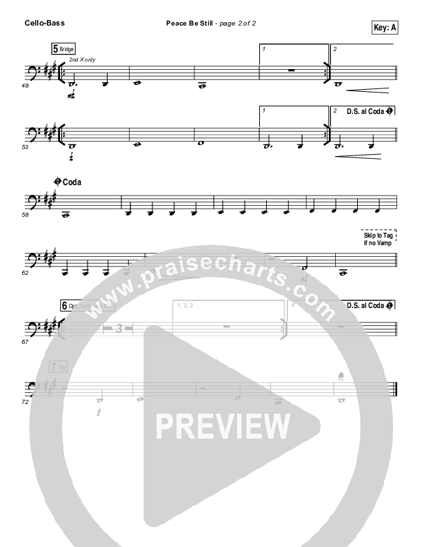 Peace Be Still Cello/Bass (The Belonging Co / Lauren Daigle)