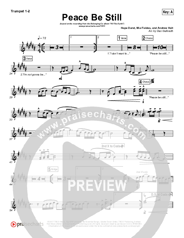 Peace Be Still Brass Pack (The Belonging Co / Lauren Daigle)