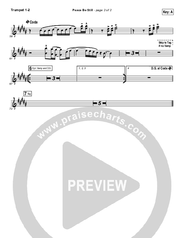 Peace Be Still Trumpet 1,2 (The Belonging Co / Lauren Daigle)