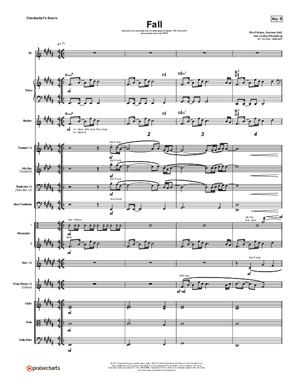 Fall Conductor's Score (The Belonging Co / Meredith Andrews / Andrew Holt)