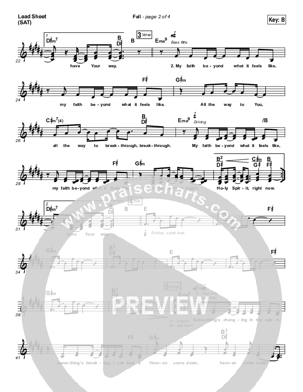 Fall Lead Sheet (SAT) (The Belonging Co / Meredith Andrews / Andrew Holt)