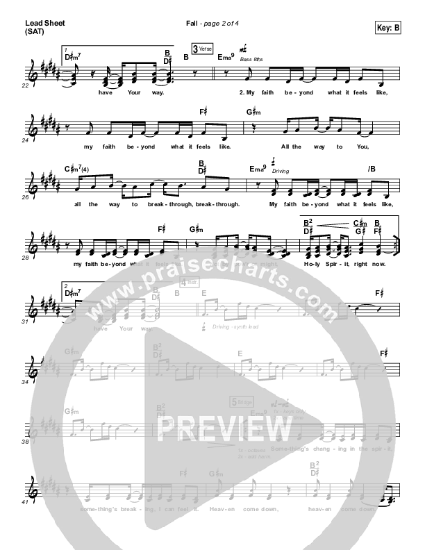 Fall Lead Sheet (SAT) (The Belonging Co / Meredith Andrews / Andrew Holt)