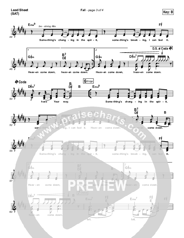 Fall Lead Sheet (SAT) (The Belonging Co / Meredith Andrews / Andrew Holt)