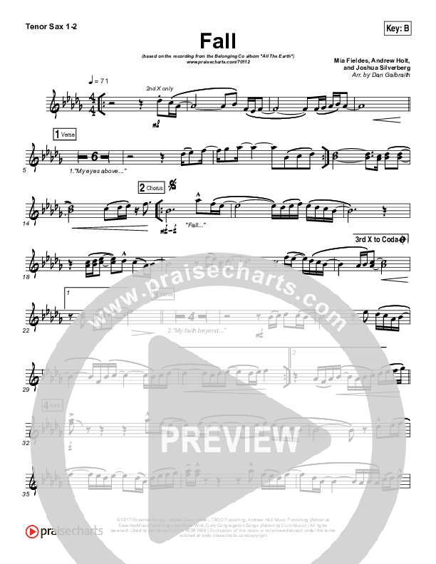 Fall Tenor Sax 1/2 (The Belonging Co / Meredith Andrews / Andrew Holt)