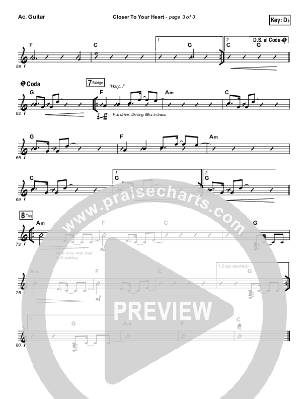 Closer To Your Heart Acoustic Guitar (The Belonging Co / Kari Jobe)