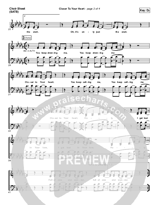 Closer To Your Heart Choir Sheet (SATB) (The Belonging Co / Kari Jobe)