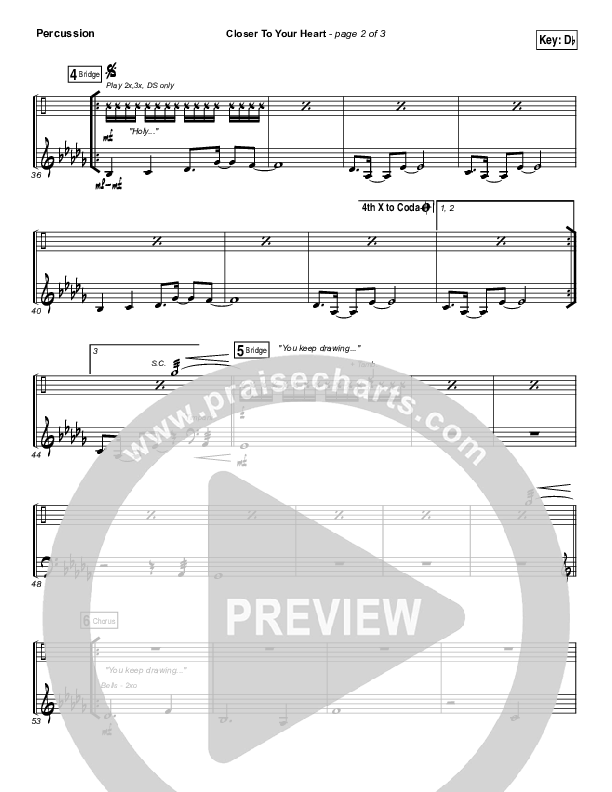 Closer To Your Heart Percussion (The Belonging Co / Kari Jobe)