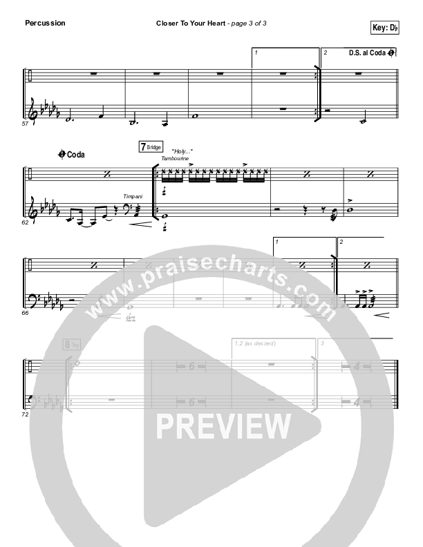 Closer To Your Heart Percussion (The Belonging Co / Kari Jobe)