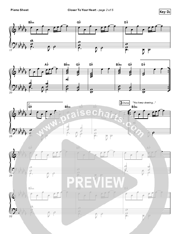 Closer To Your Heart Piano Sheet (The Belonging Co / Kari Jobe)