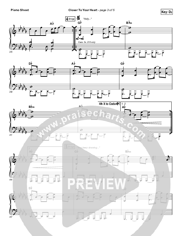 Closer To Your Heart Piano Sheet (The Belonging Co / Kari Jobe)