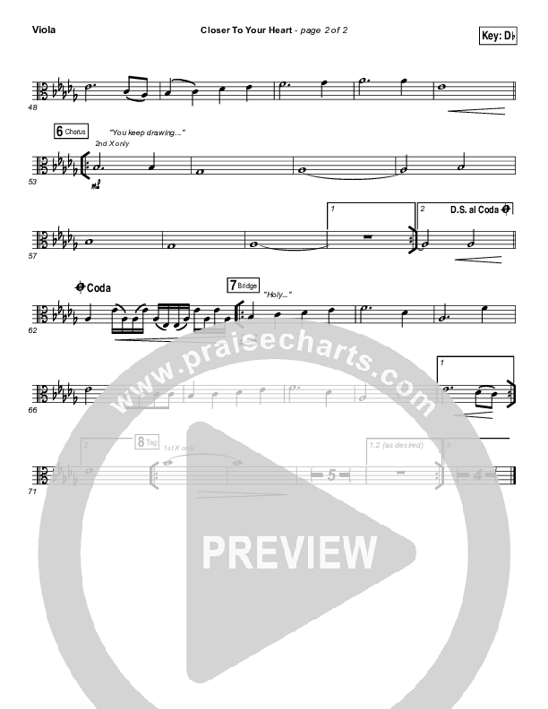 Closer To Your Heart Viola (The Belonging Co / Kari Jobe)