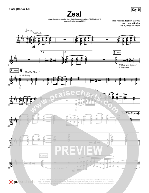 Zeal Flute/Oboe 1/2/3 (The Belonging Co / Henry Seeley)
