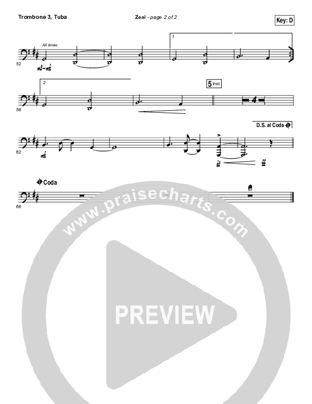 Zeal (Allskate Remix) Trombone 3/Tuba (The Belonging Co / Henry Seeley)