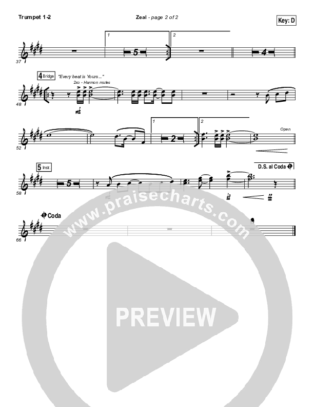 Zeal (Allskate Remix) Trumpet 1,2 (The Belonging Co / Henry Seeley)